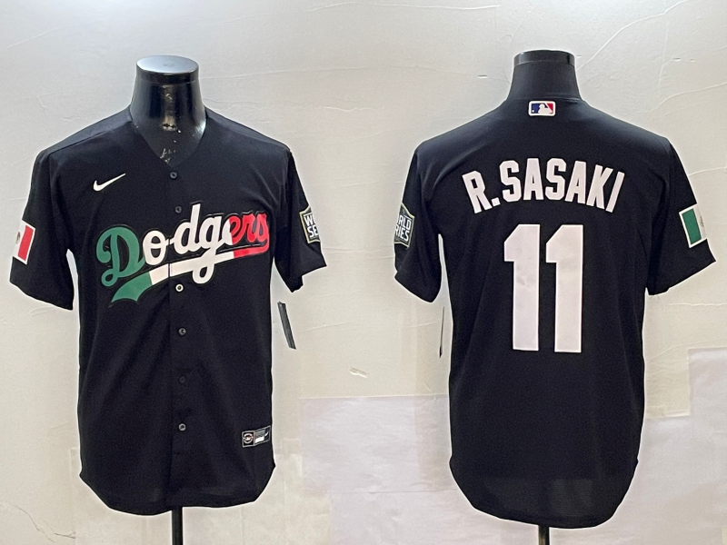 Men's Los Angeles Dodgers Roki Sasaki #11 Black Alternate Jersey